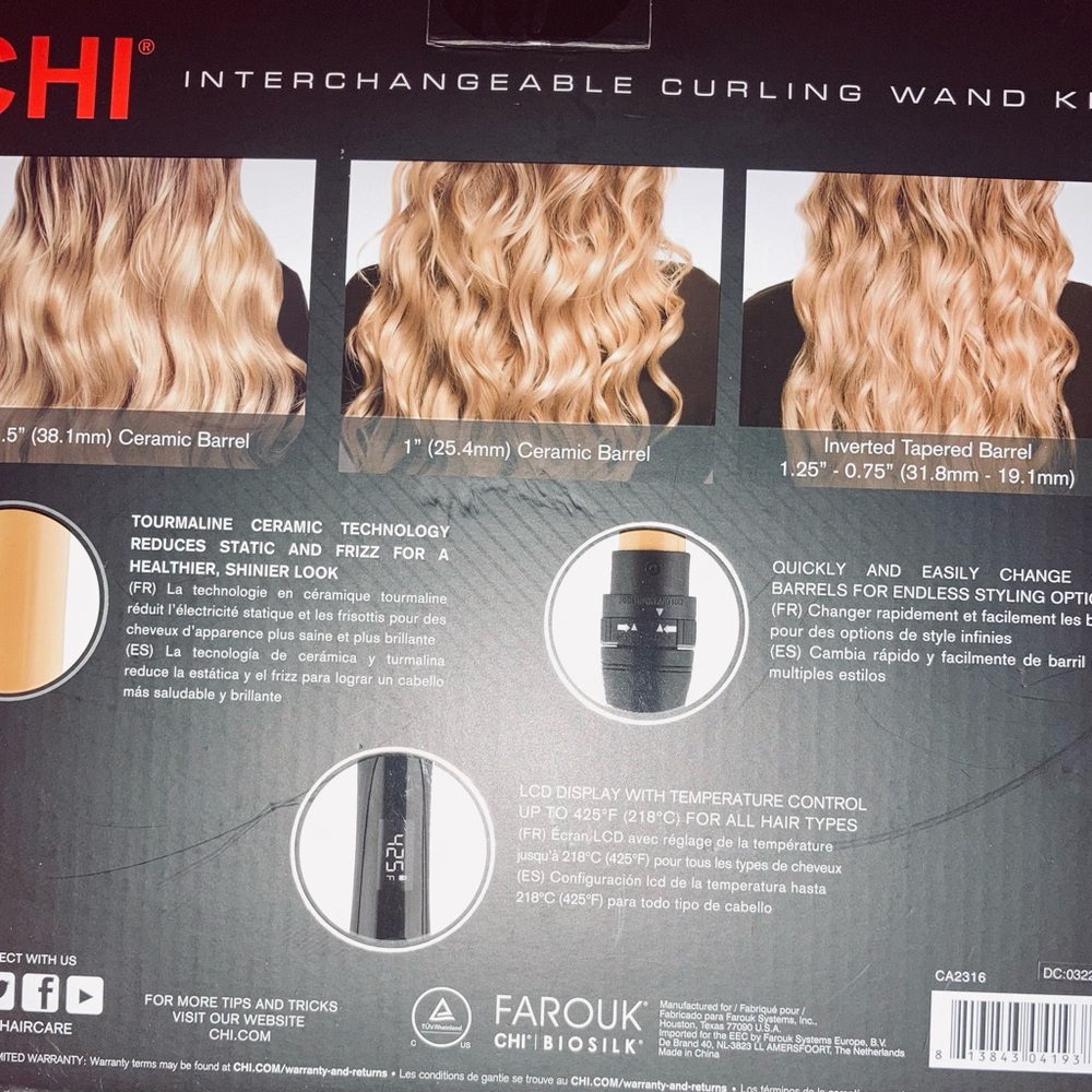 New CHI Interchangeable Curling Wand